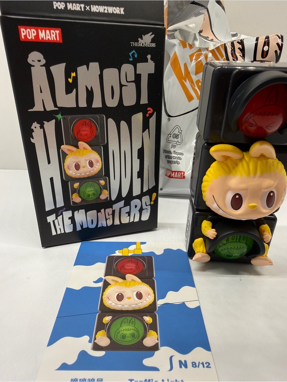 New POP MART x The Monsters "Almost Hidden" - Traffic Light Labubu